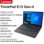 Lenovo ThinkPad E15 Gen 4 | 12th Generation Core i7 1225U Alder Lake Processor | 8GB RAM | 512GB SSD | 15.6" FHD 1080p IPS 300nits Anti-glare, 45% NTSC Display | FP Reader | Free Dos | Black