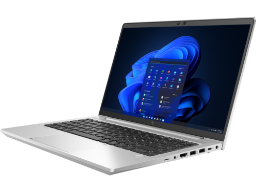 HP EliteBook 640 G9 | 12th Generation Core i7 1255U Processor | 8GB RAM | 512GB SSD | 14.0 diagonal, HD narrow bezel, anti-glare, 250 nits Display | Intel Iris Xe Graphics | FP Reader | Free Dos | Silver